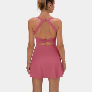 Backless Cut Out Twisted Side Pocket 2-in-1 Barre Ballet Dance Dress - NEW
